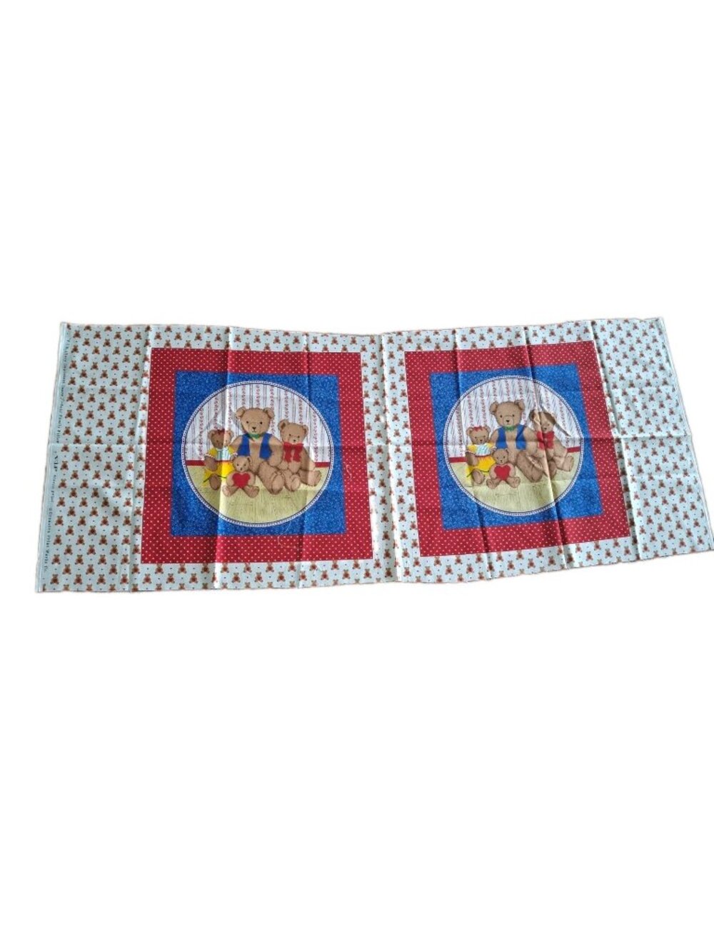 Vintage Two (2) Pillow Squares VIP Bears Cranston Teddy Bear Family Red 18"X44"